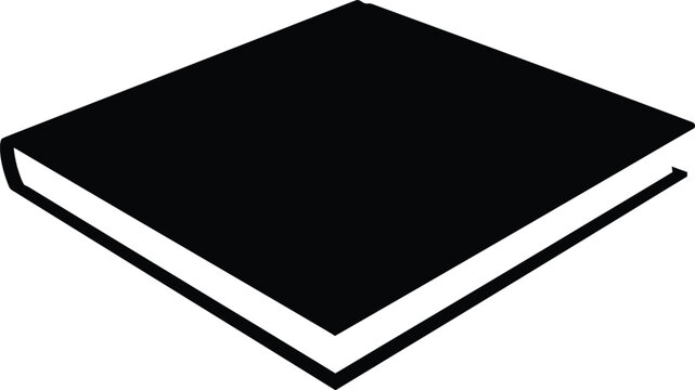 Simple black and white illustration of a closed book