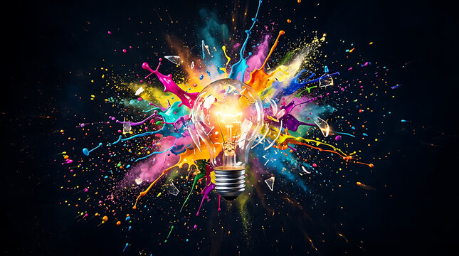 Colorful fireworks exploding in a dark night sky illustration