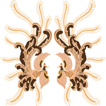 traditional batik phoenix vector from indonesia