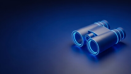 Fototapeta premium 3D render of a sleek, glowing blue cylindrical technology component with dual illuminated rings, symbolizing innovation and futuristic design.