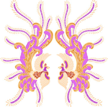 traditional batik phoenix vector from indonesia
