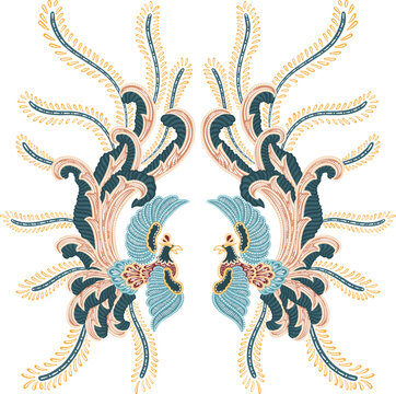 traditional batik phoenix vector from indonesia