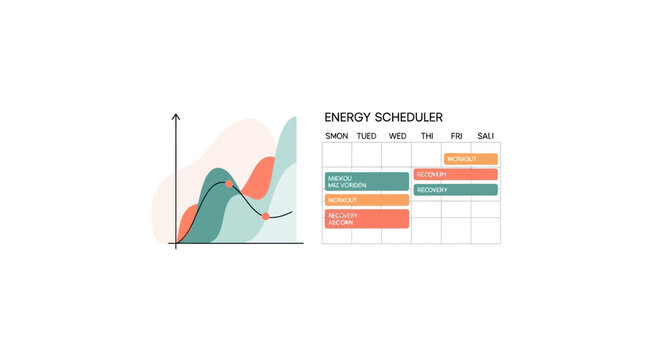 Energy consumption graph and scheduler, business planning, data analysis, and time management