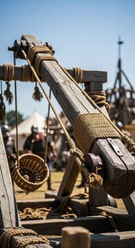 Medieval Siege Catapult in Action