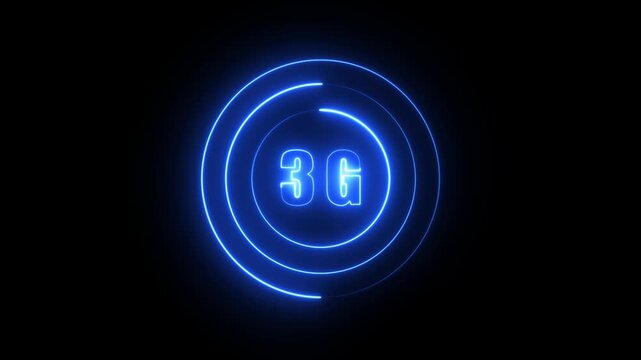 Neon circle line animation with 3G networking concept