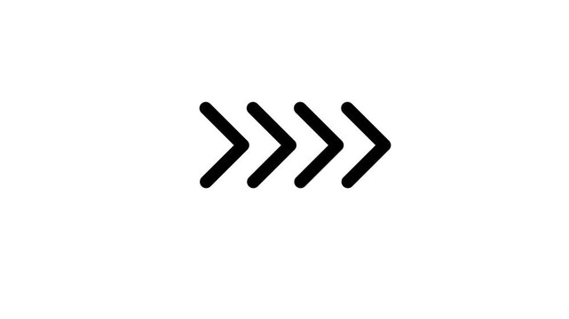Swiping Arrows animation on a black and white background.