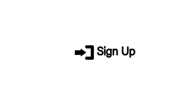 Flat animated motion graphic drop down icon of log in in two style