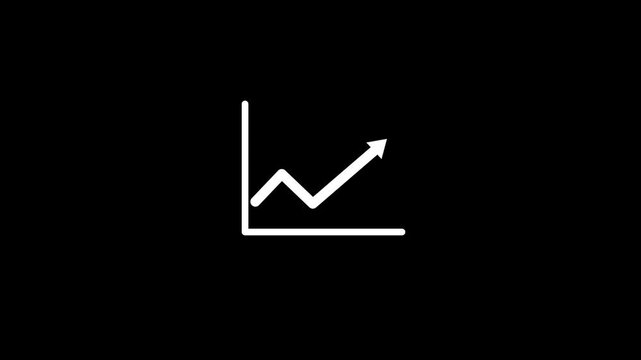 Animated of graph chart icon with dollar sign isolated on background
