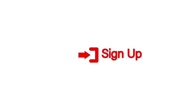Flat animated motion graphic drop down icon of log in in two style
