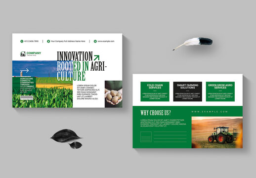 Farming Postcard Design Template