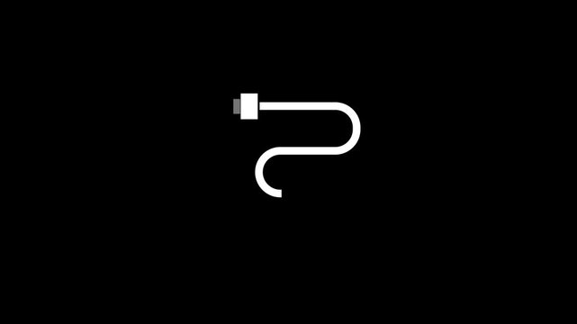 Mobile charging usb cable icon motion background.