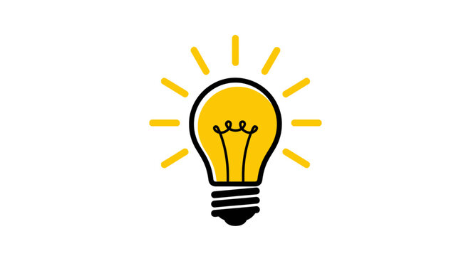 Conceptual illustration of an illuminated light bulb representing the spark of inspiration