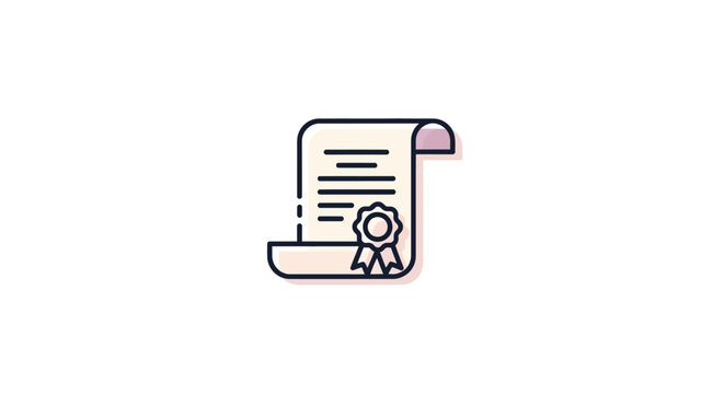 Illustration of a document with a seal, a diploma or certificate, vector art design