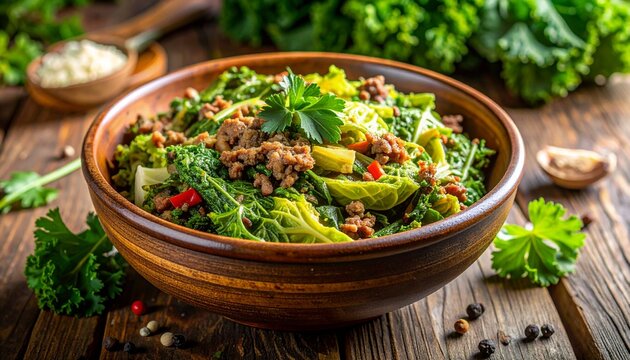 Wirsing-Bowl mit Hackfleisch