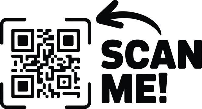QR code scan icon vector illustration showing scan me frame for mobile smartphone payment system and digital identification concept