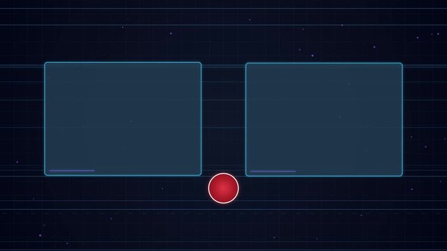Digital Interface Overlay with Two Empty Display Frames and Red Circle