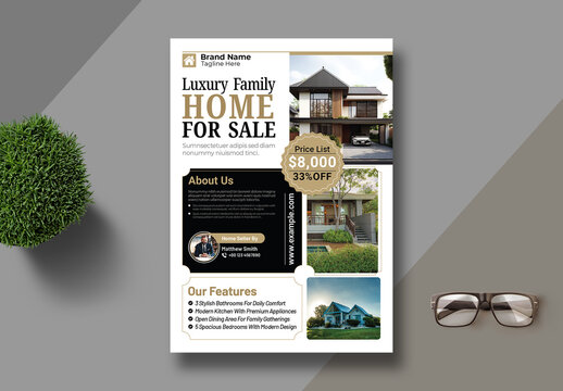 Captivating Home For Sale Flyer Template Layout