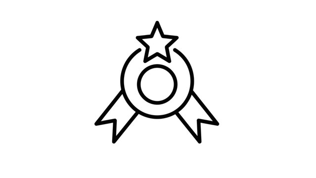 Simple Line Art Award Badge Icon.
