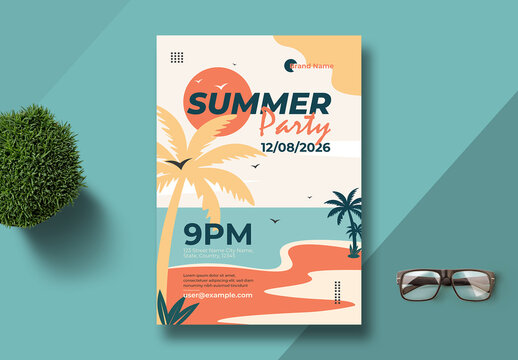 Summer Party Design Poster Or Flyer