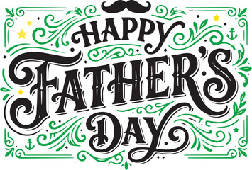 Happy father's day beautiful calligraphy mustache design for dad © MdJakir