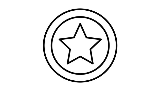 Simple Black Star Icon in Circle.