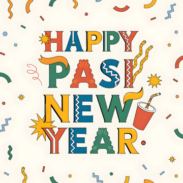 happy pasi new year celebration with festive typog