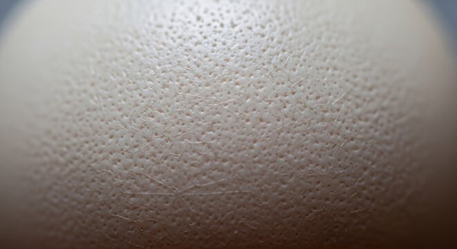 Textured eggshell surface macro photography, organic beige calcium shell close up, natural porous egg texture background for food and health concepts