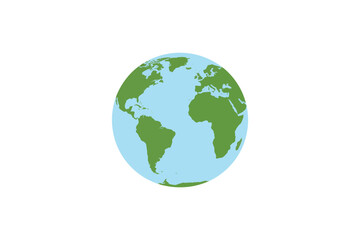 Obraz premium Stylized flat of the earth globe on white background
