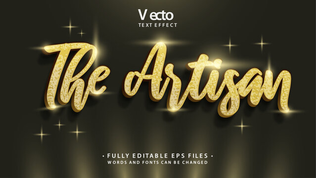 gold glittering the artisan text effect editable eps cc