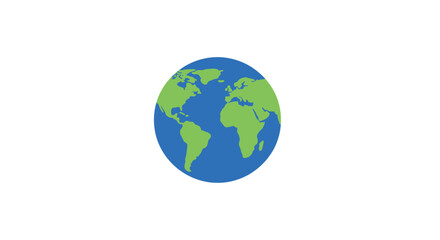 Fototapeta premium Flat Illustration of a Green and Blue Planet Earth Globe