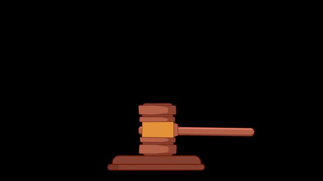 court order legal decision judgment law gavel animation alpha channel