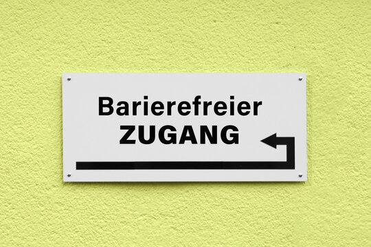 Barrierefreier Zugang, Hinweisschild