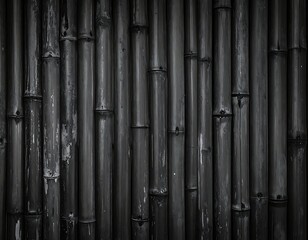 Obraz premium Dark, moody close-up of bamboo stalks