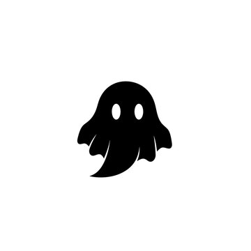 Simple Black and White Silhouette of a Ghost.