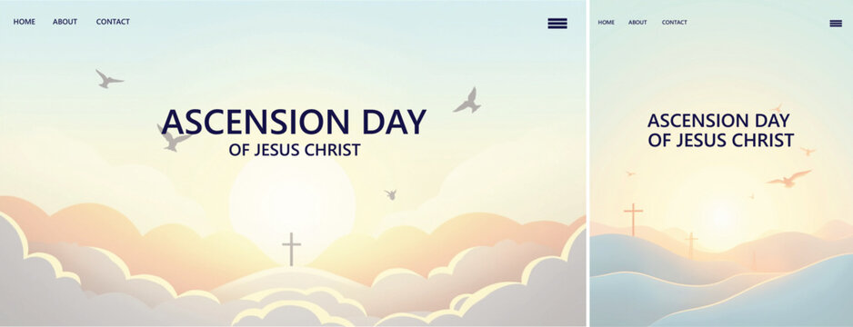 Elegant ascension day background, Illustration ascension day background for website, social media design template