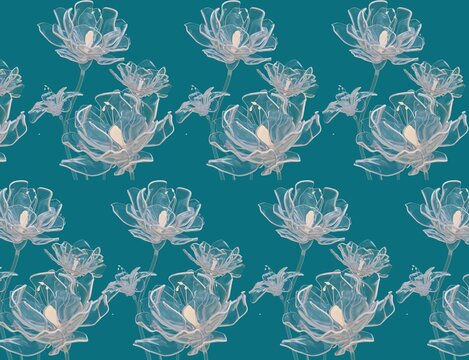Floral blue pattern 