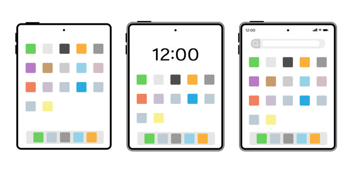 Vertical Tablet Screen UI Set