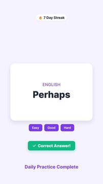 Mobile education app flashcard interface animation