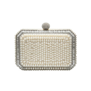 Elegant pearl and crystal clutch purse