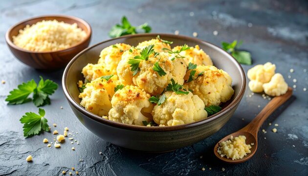 Blumenkohl-Bowl mit Butterbr&ouml;seln