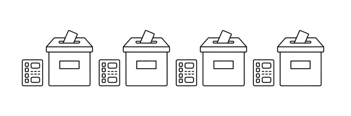 Fototapeta premium Election results icons vector set in different stroke line style for voting data visualization and political analysis design