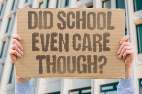 "Did School Even Care Though?" Institutional indifference to peer victimization signals to children that safety is not guaranteed. SCHOOL. INDIFFERENT. VICTIM. SIGNAL. SAFE.