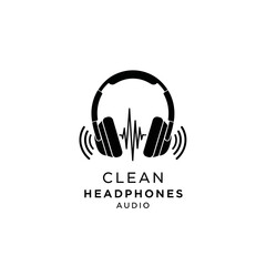 Obraz premium Stylized Headphones with Sound Wave Graphic for Audio Concepts.