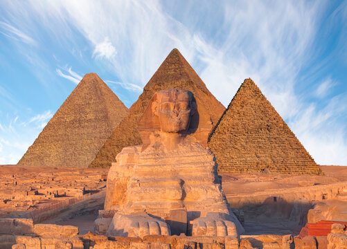 The Sphinx in Giza pyramid complex - Cairo, Egypt 