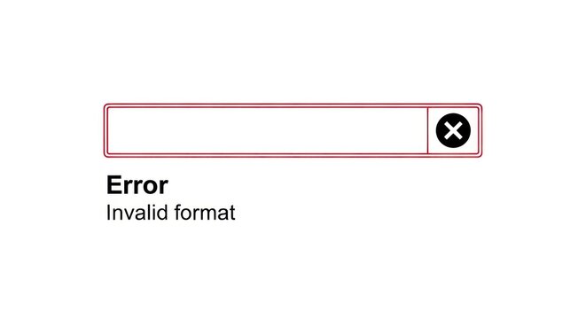 Error message displayed in a search bar with a white background
