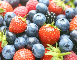 Obraz premium Fresh Berries: Strawberries, Blueberries, Raspberries, Blackberries