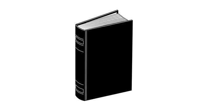 Standing Black Hardcover Book Vector Illustration
