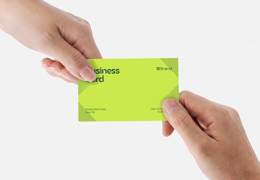 Business Card Mockup on White Background
