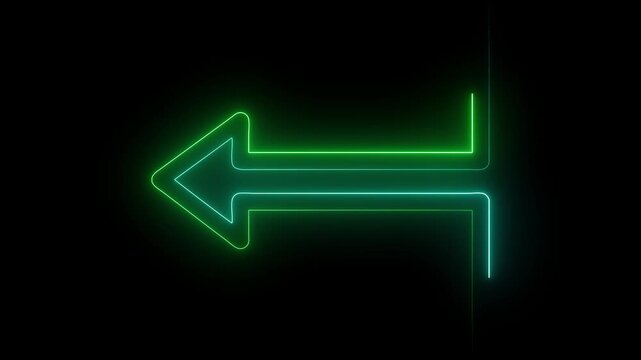 neon arrow icon 4K abstract symbol technology loading icon sign, electric arrow icon 4k animation video