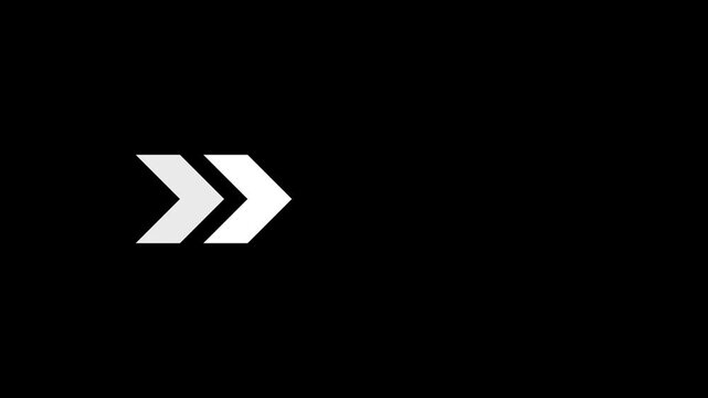 Direction concept, arrows indicates the direction of the overlay video layer. and looping neon line arrow icon animation. on transparent background.